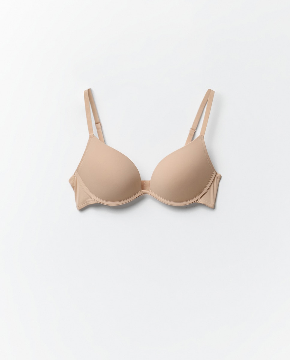Soutien push-up de microfibra Bege-7