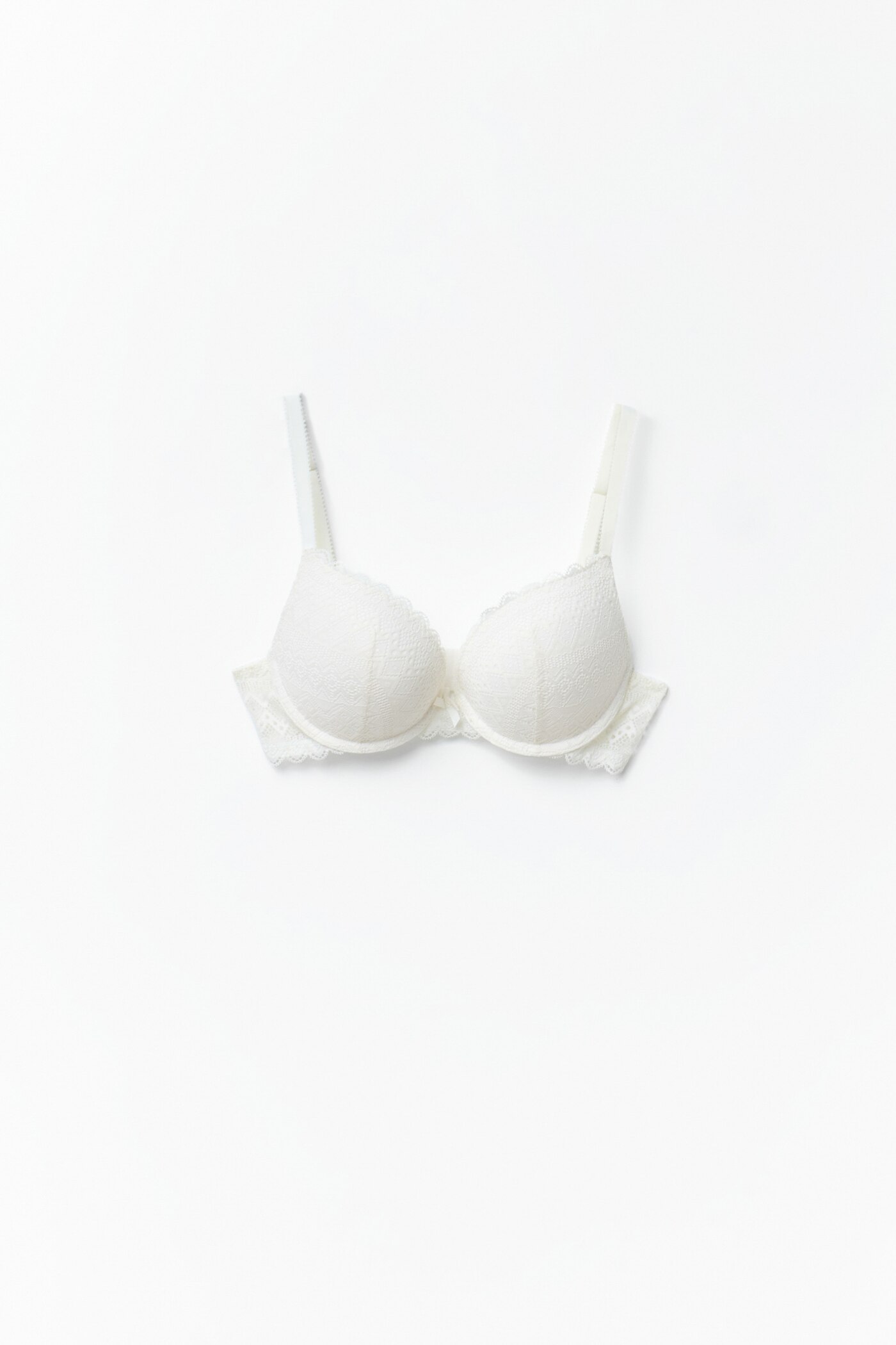 Soutien push-up com renda Branco-marfim-5