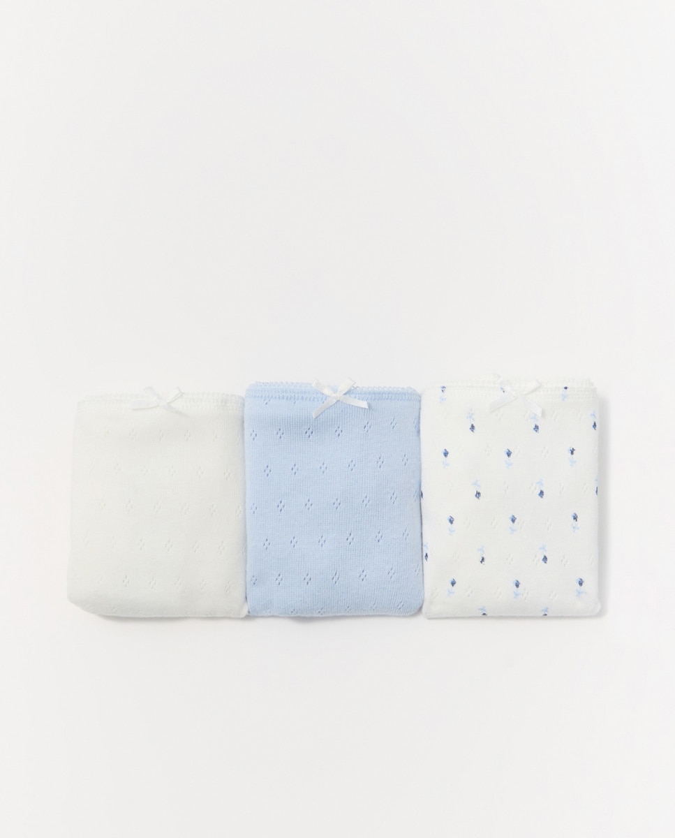 Pack de Cueca de Algodão Azul-claro-1