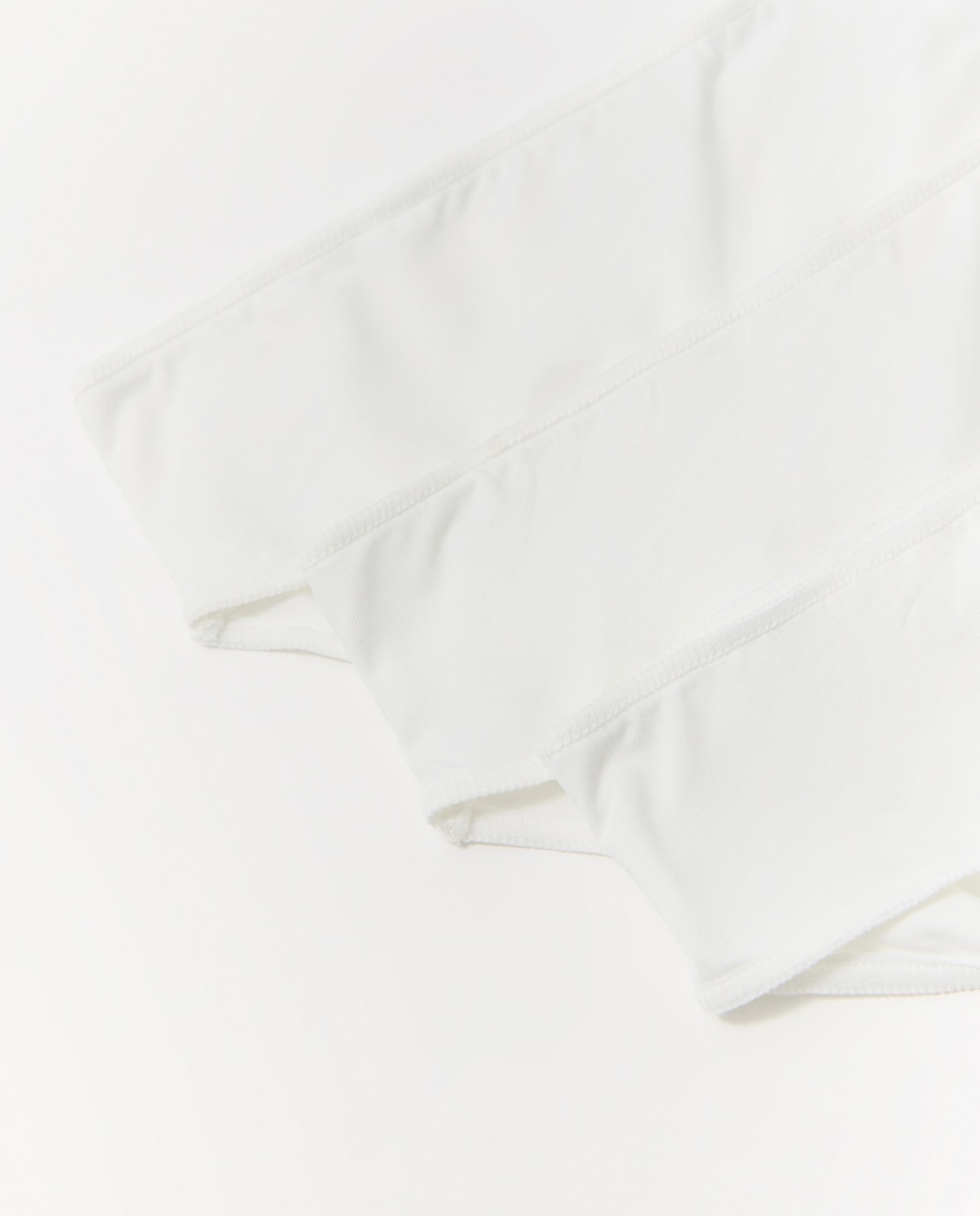 Pack de cuecas lisas Branco-3