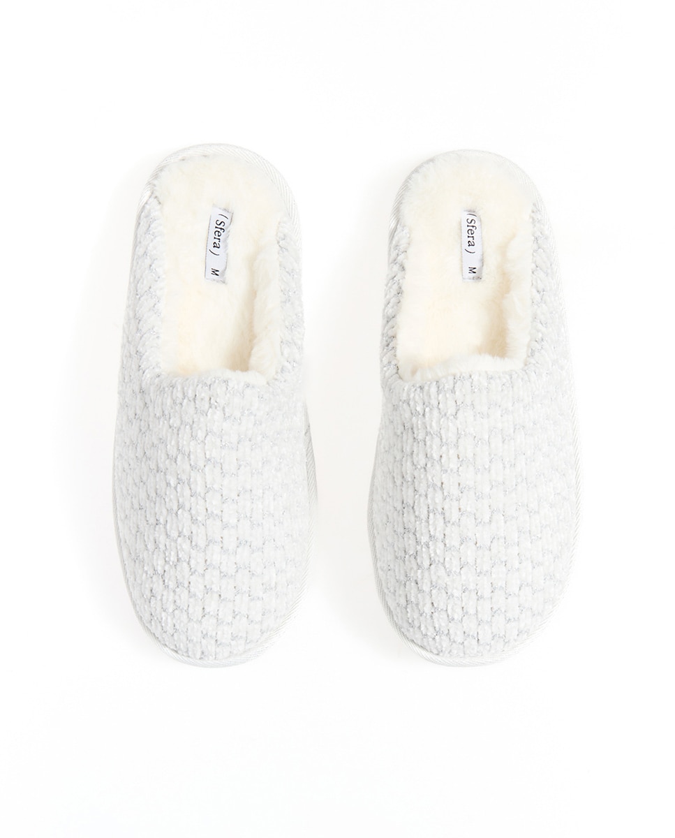 Sapatilhas de Chenille Cinzento-claro-4