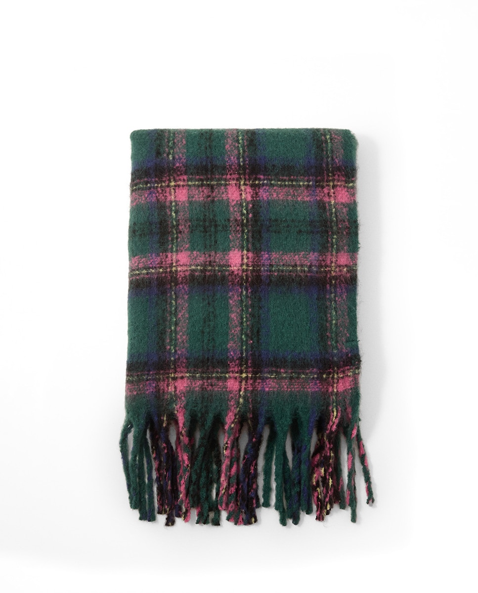 Écharpe Tartã com Contraste Azul-1