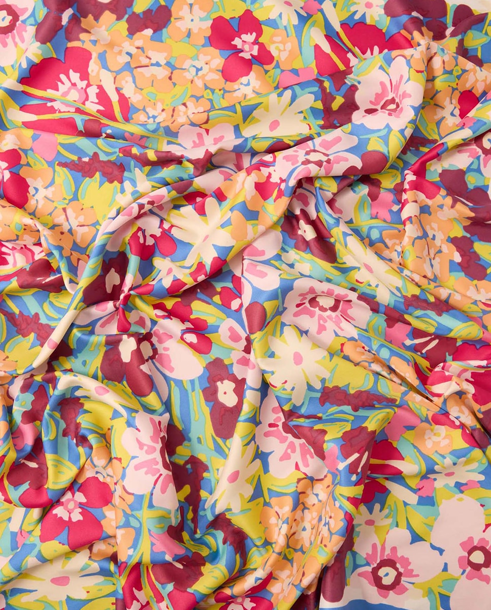 Bandana com Estampado Floral de Flores Silvestres Azul-2