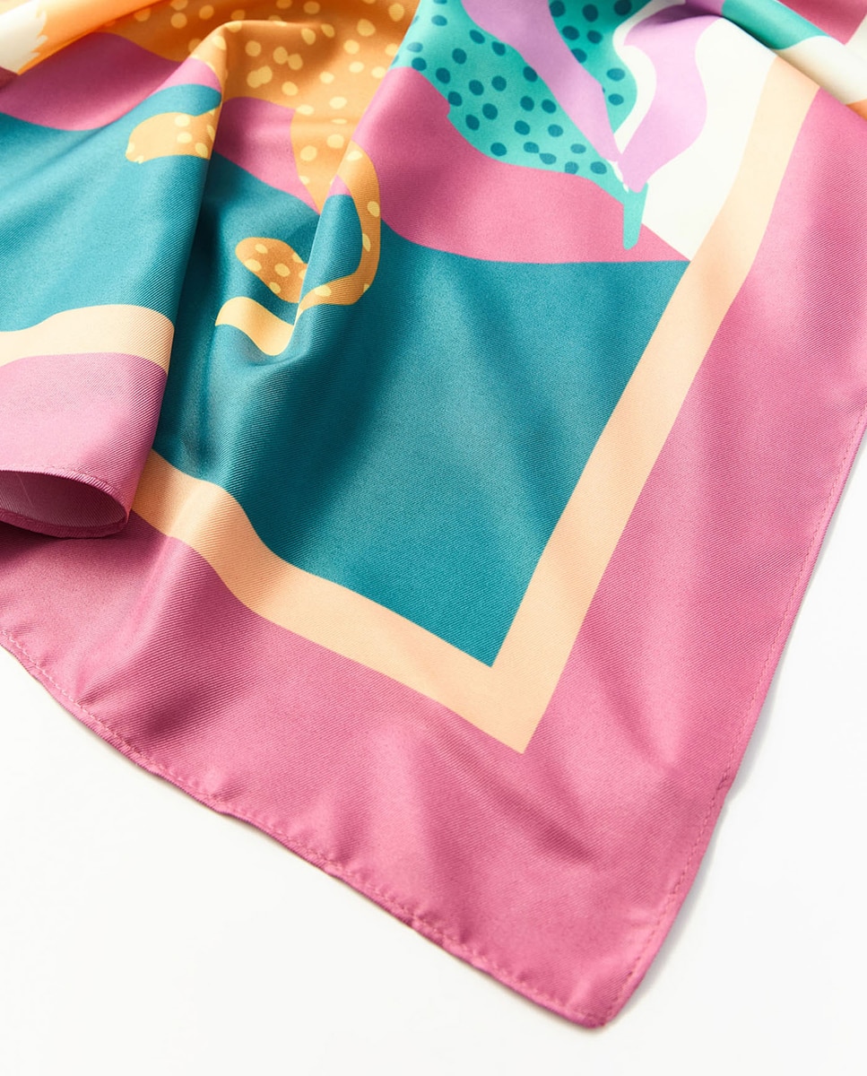 Bandana com Estampado de Girafas Multicolor-2