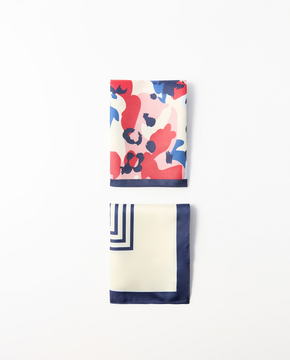 Conjunto de Bandanas com Estampado Abstrato Marinho-2