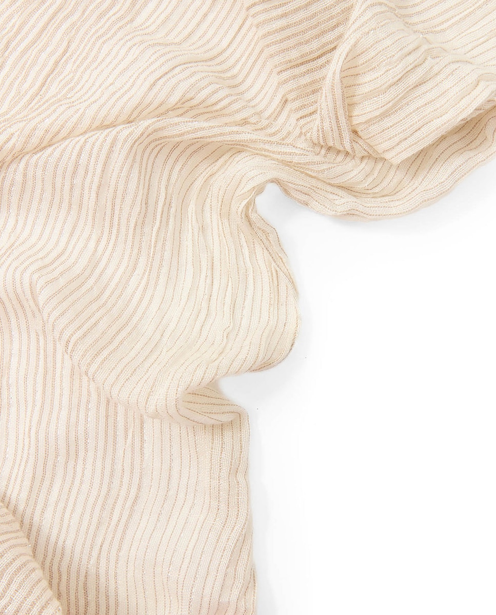 Écharpe Combinada com Brilho Bege-2