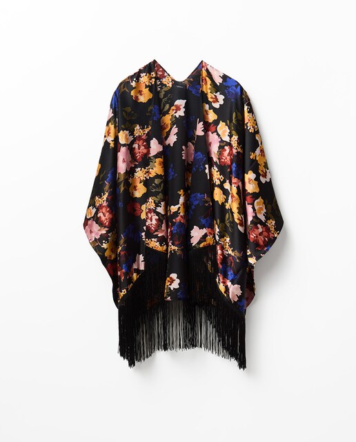 Imagen 0 de Kimono flores flecos
