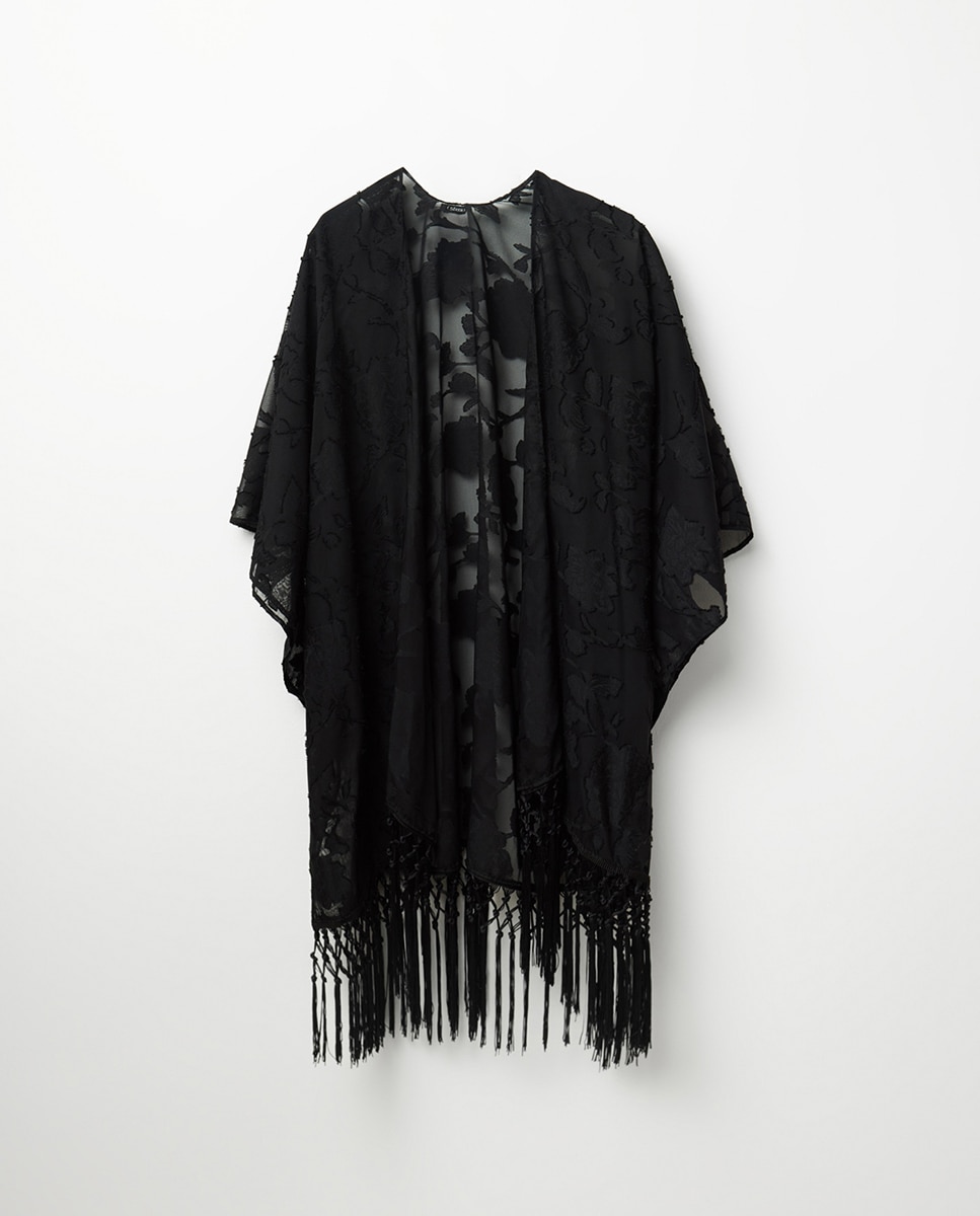 Imagem 0 de Kimono em Devoré com Franjas