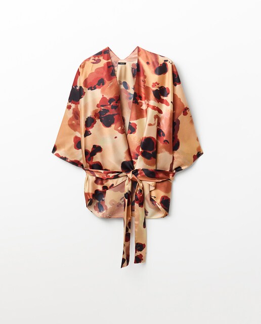 Imagen 0 de Kimono flores satinado