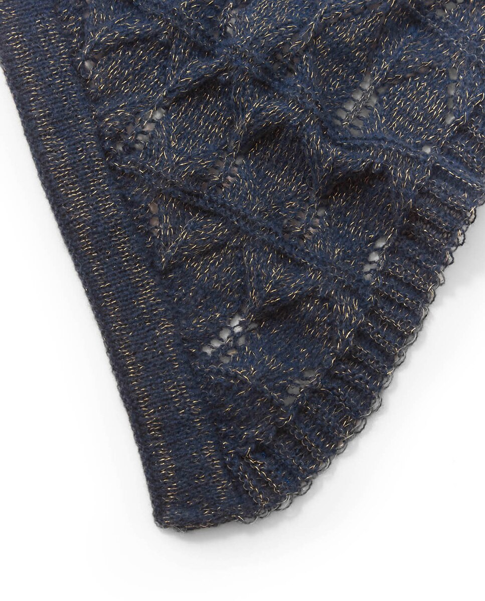 Cachecol Rendilhado - Preto Azul-2