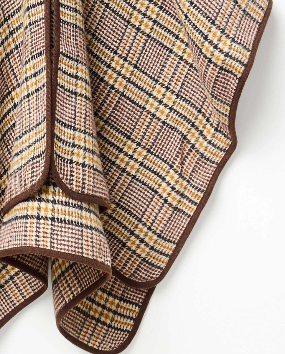 Poncho cuello largo pelo - Sfera - Marrón Marrón-3