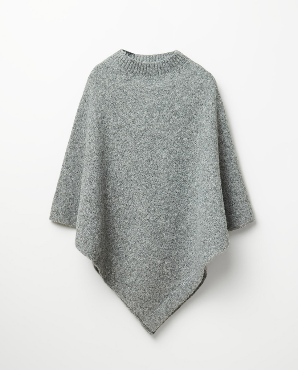 Poncho punto básico - Sfera - 820 Gris medio 820 Gris medio-1