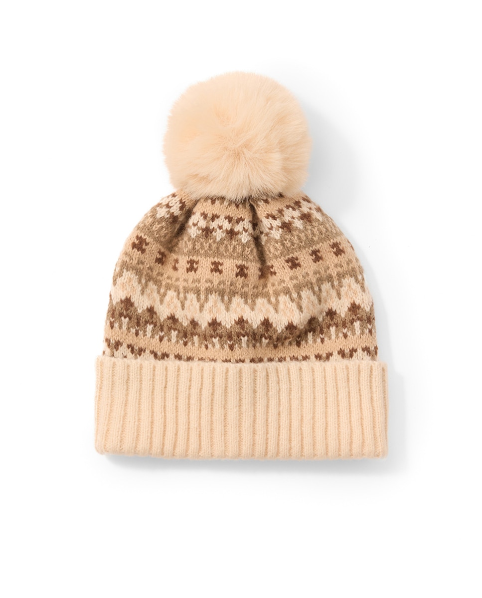 Gorro Étnico Alpino Bege-1