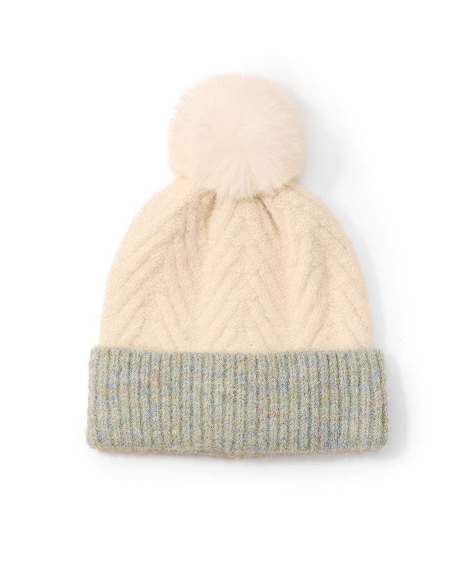 Gorro Bicolor de Lã Rosa-pálido-1