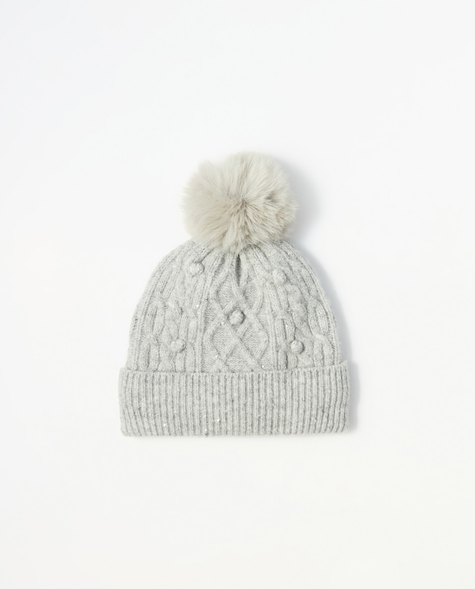 Gorro pompones forro - Sfera - 820 Gris medio 820 Gris medio-1