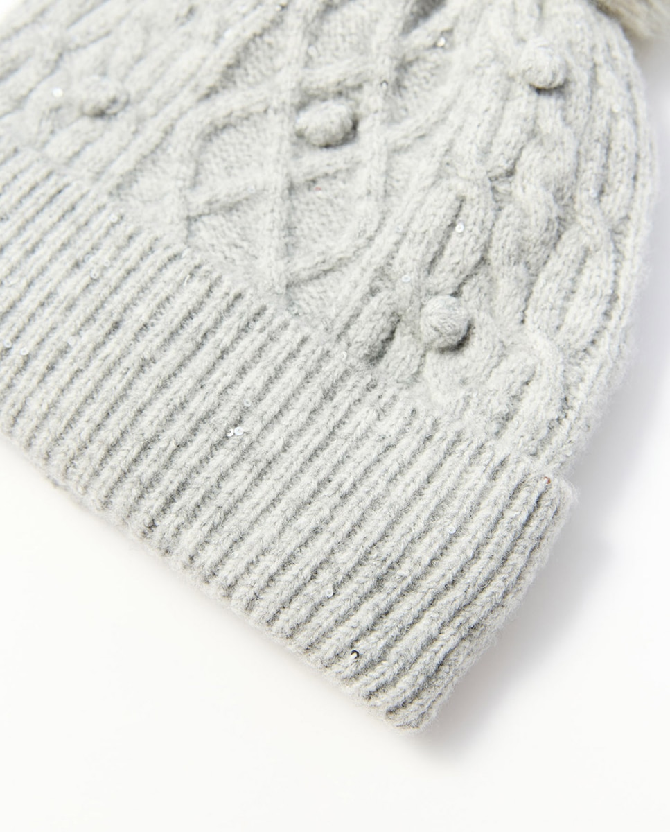 Gorro pompones forro - Sfera - 820 Gris medio 820 Gris medio-2