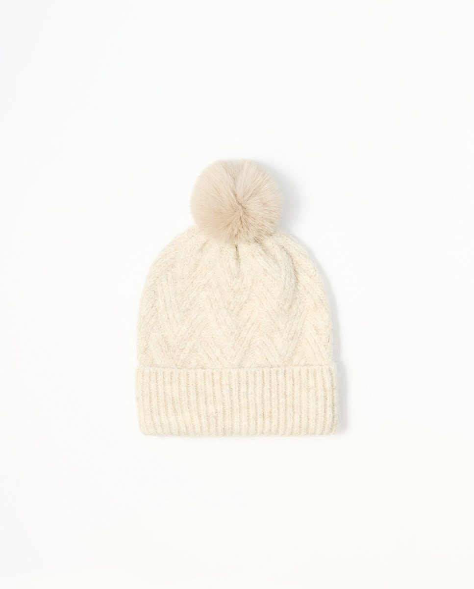 Imagem 0 de Gorro de Lã com Padrão de Cesto
