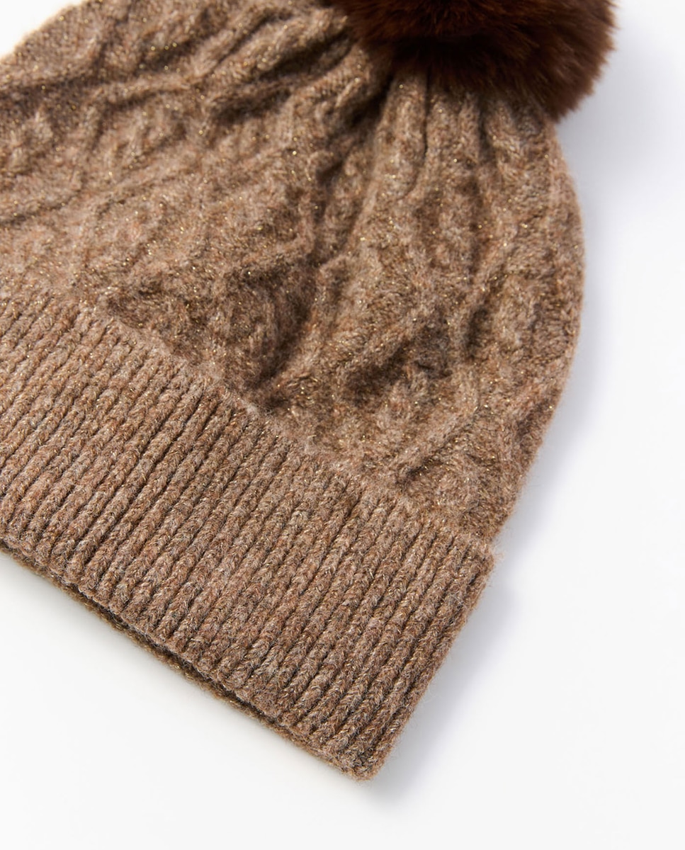 Gorro de Fio Metalizado Choco Castanho-2