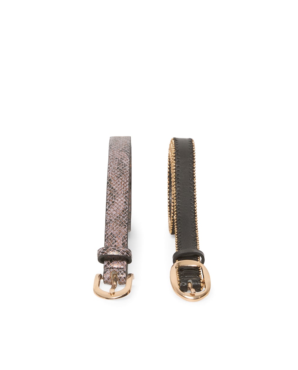 Conjunto de Cintos com Bolinhas Preto-3