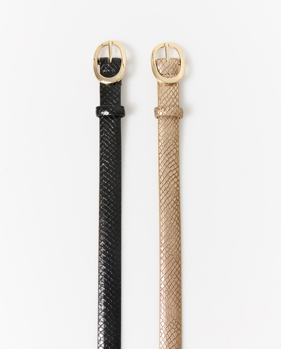 Imagem 0 de Conjunto de cintos com animal print de serpente