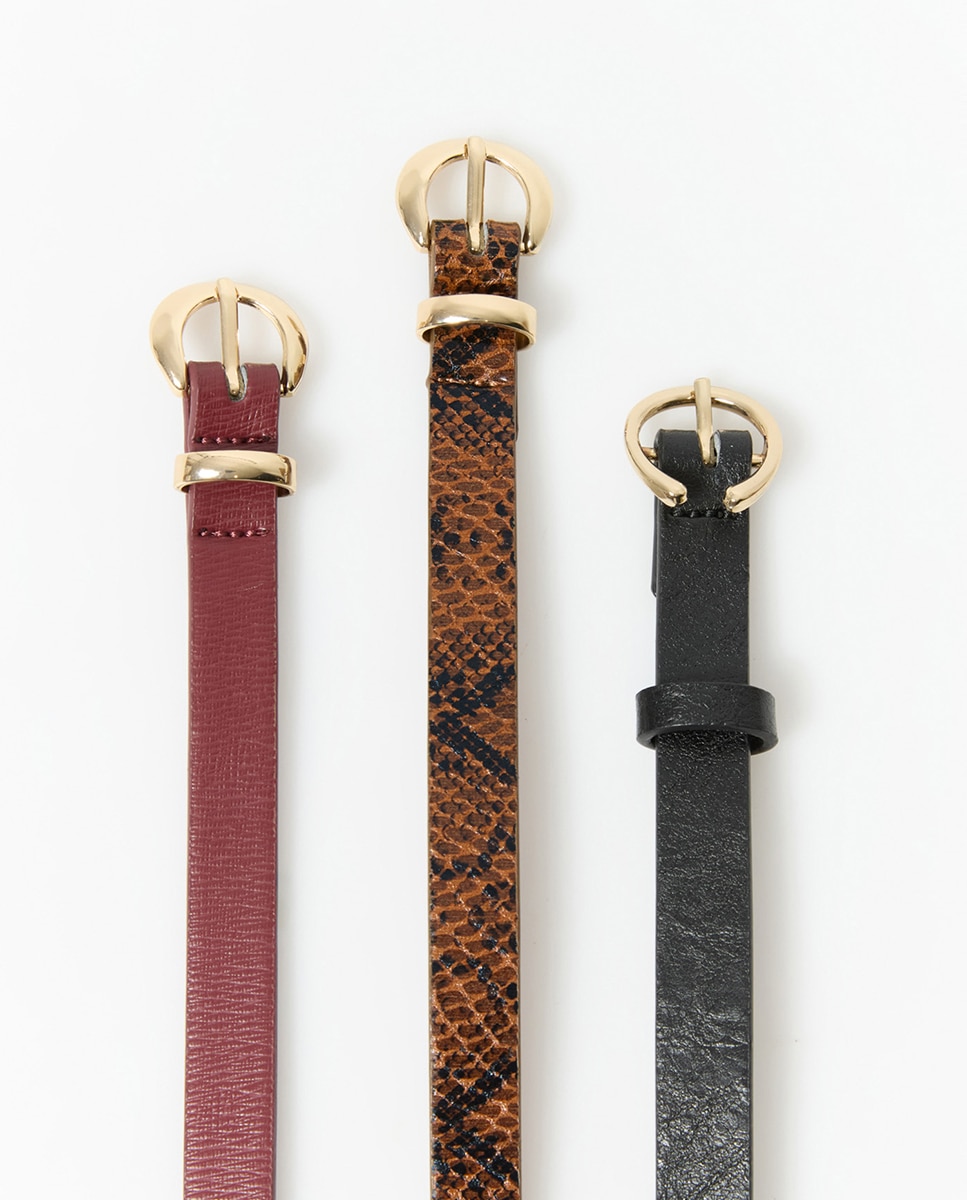 Imagem 0 de Conjunto de cintos com animal print de serpente