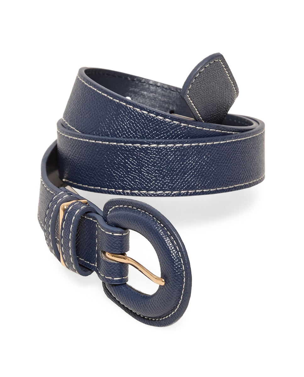 Cinto com fivela forrada Azul-marinho-3