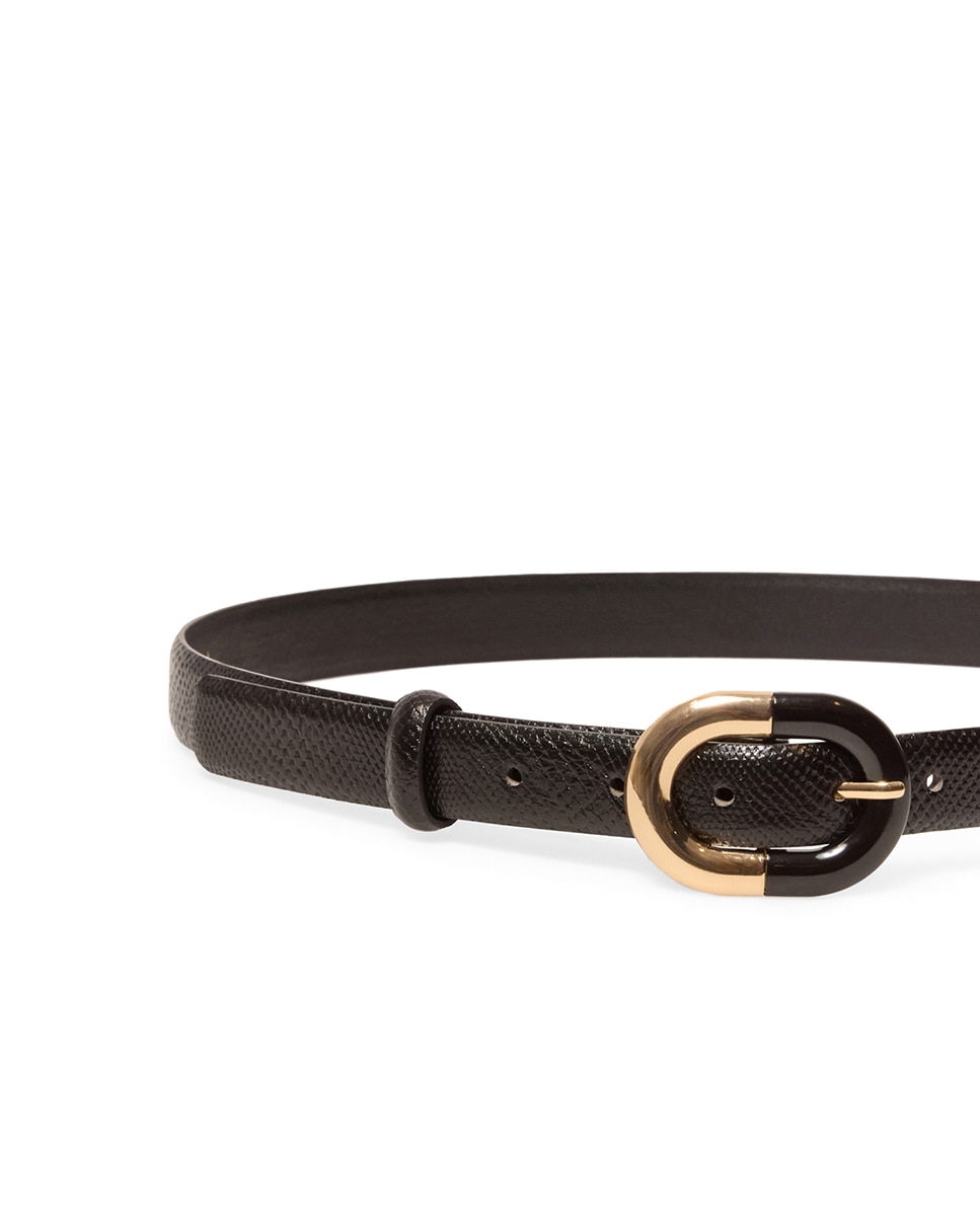 Cinto Oval Bicolor Preto-1