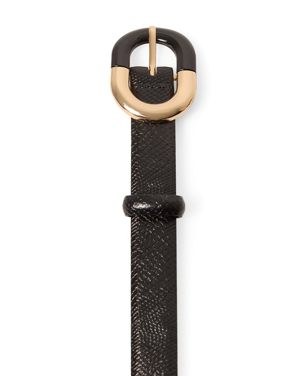 Cinto Oval Bicolor Preto-2
