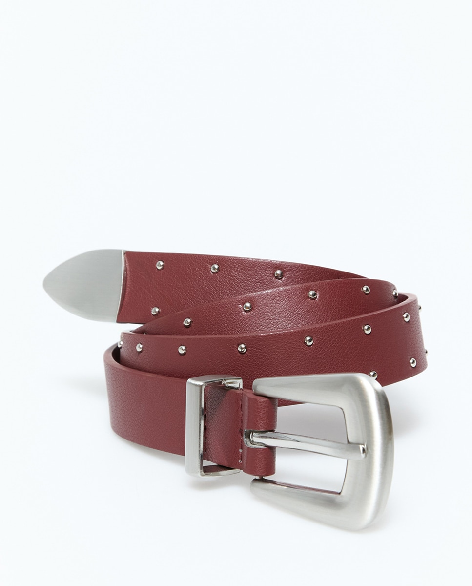 Cinto de cowboy com tachas Bordeaux-3