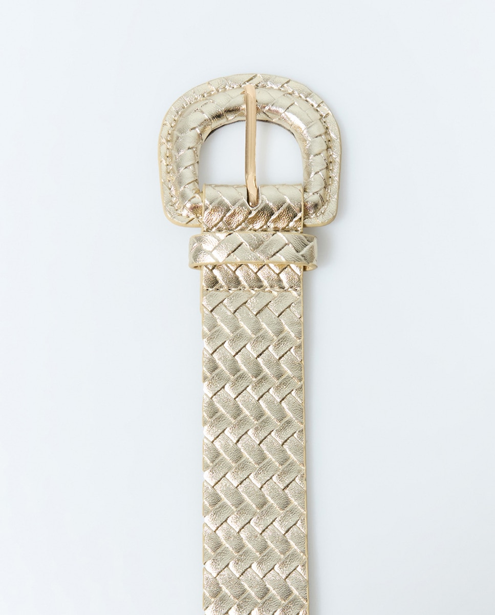 Cinto Forrado Entrançado Ouro-2