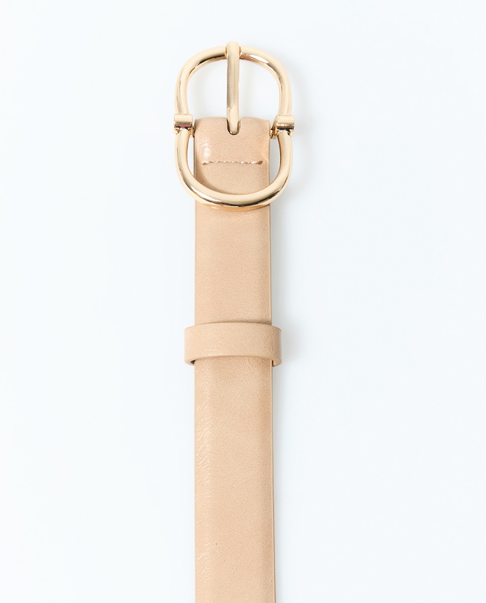 Cinto Oval Básico Bege-2