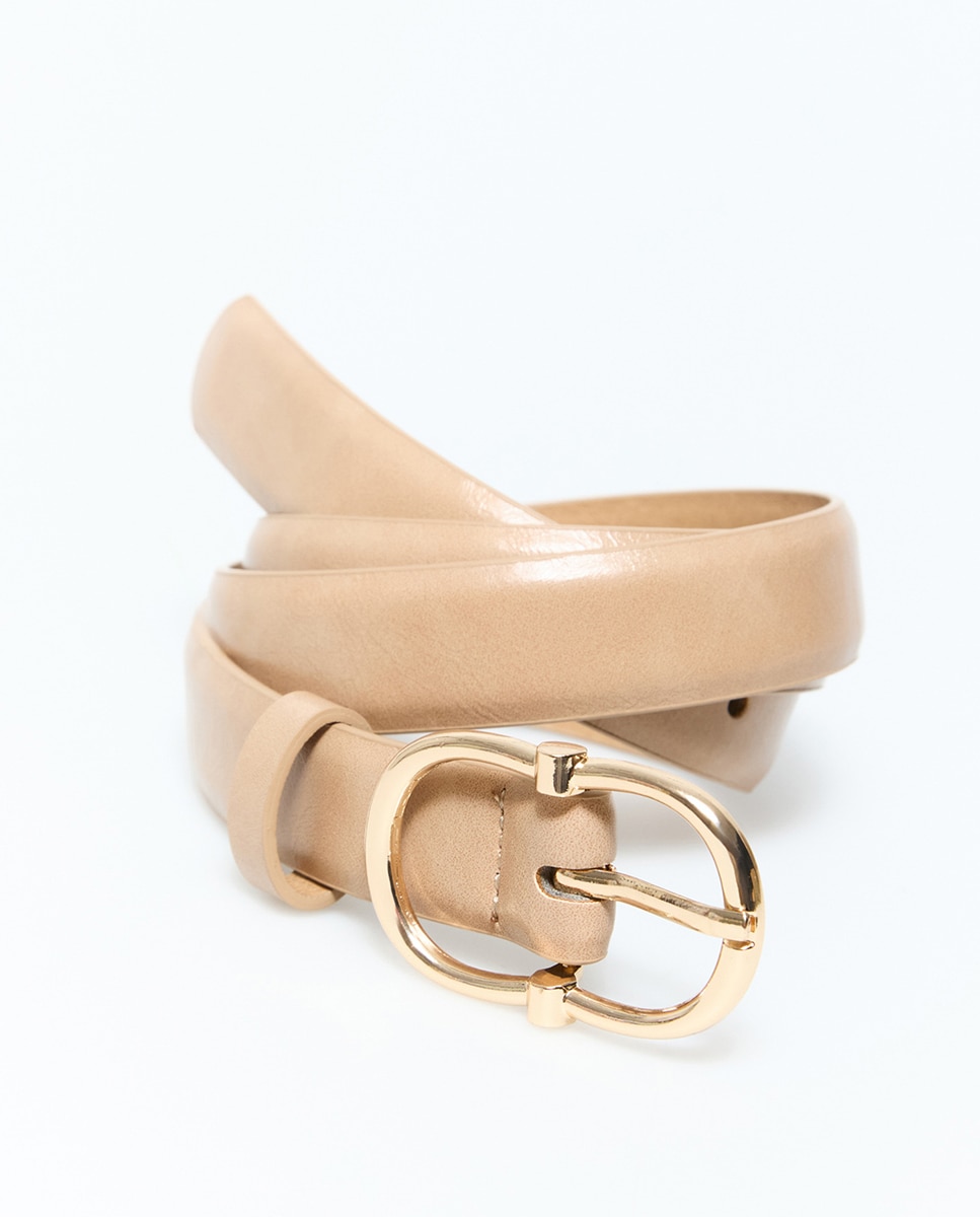 Cinto Oval Básico Bege-3