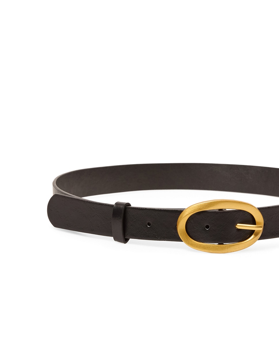 Cinto com fivela oval Preto-1