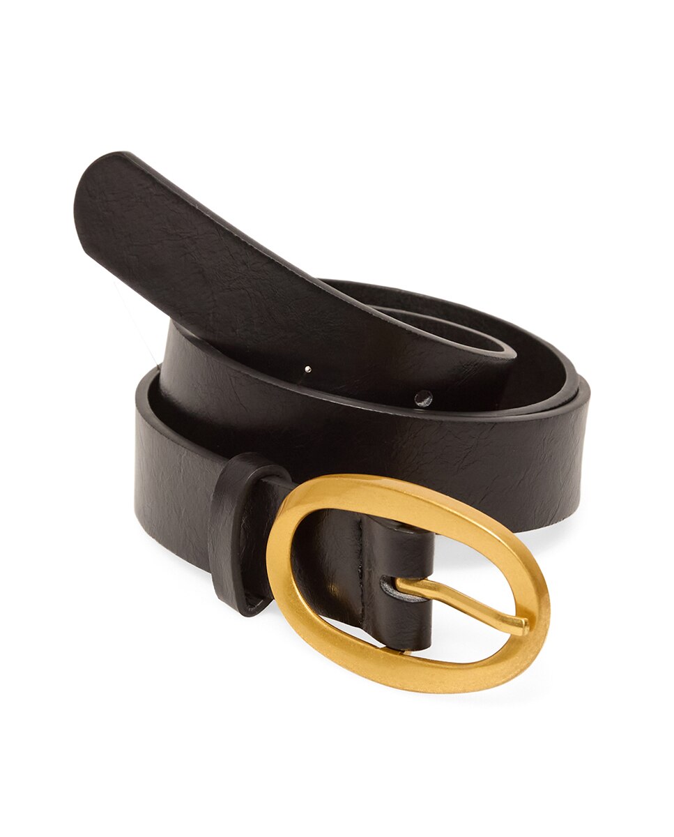 Cinto com fivela oval Preto-3