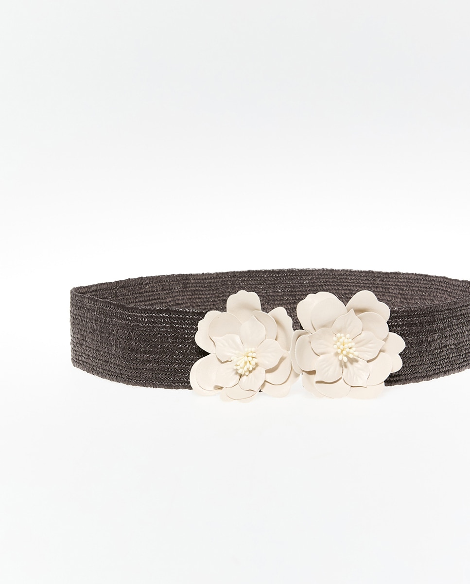 Imagem 0 de Cinto com Flores de Ráfia