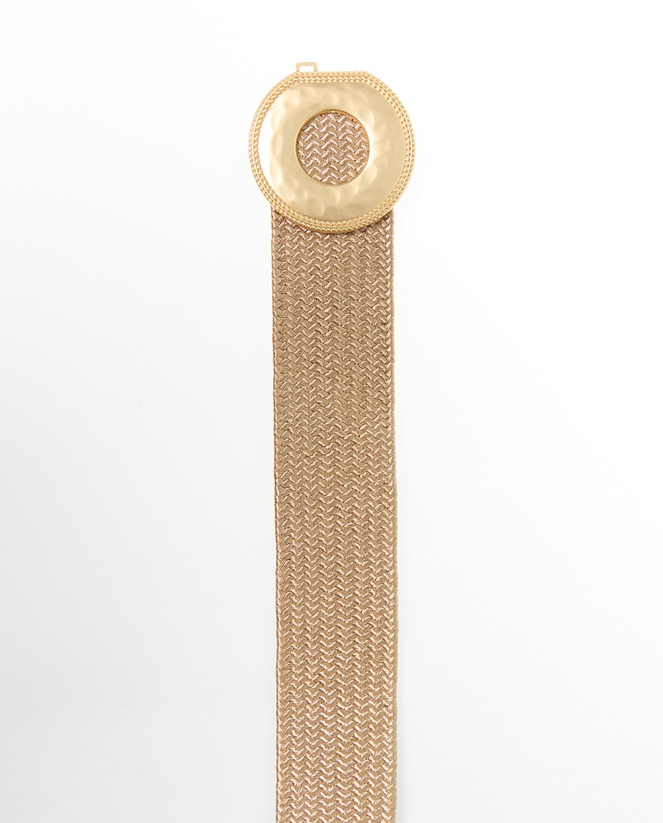 Cinto Elástico com Aplique Dourado Torrado-2