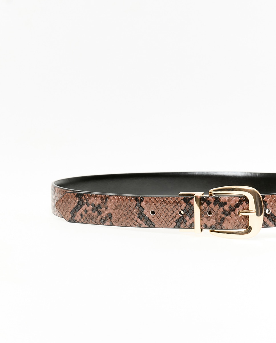 Imagem 0 de Cinto Reversível com Animal Print de Serpente