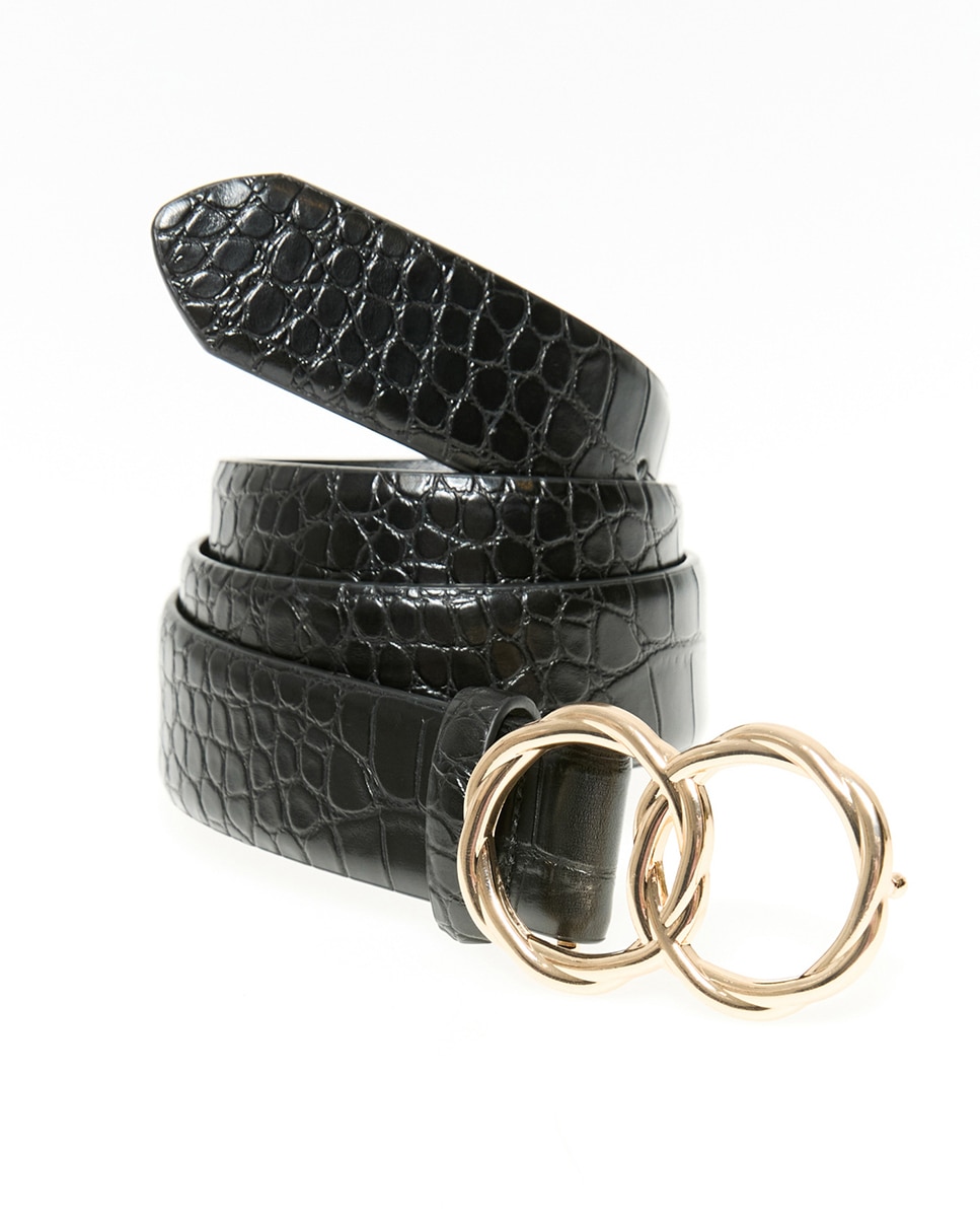 Cinto de Círculo Duplo Preto-3