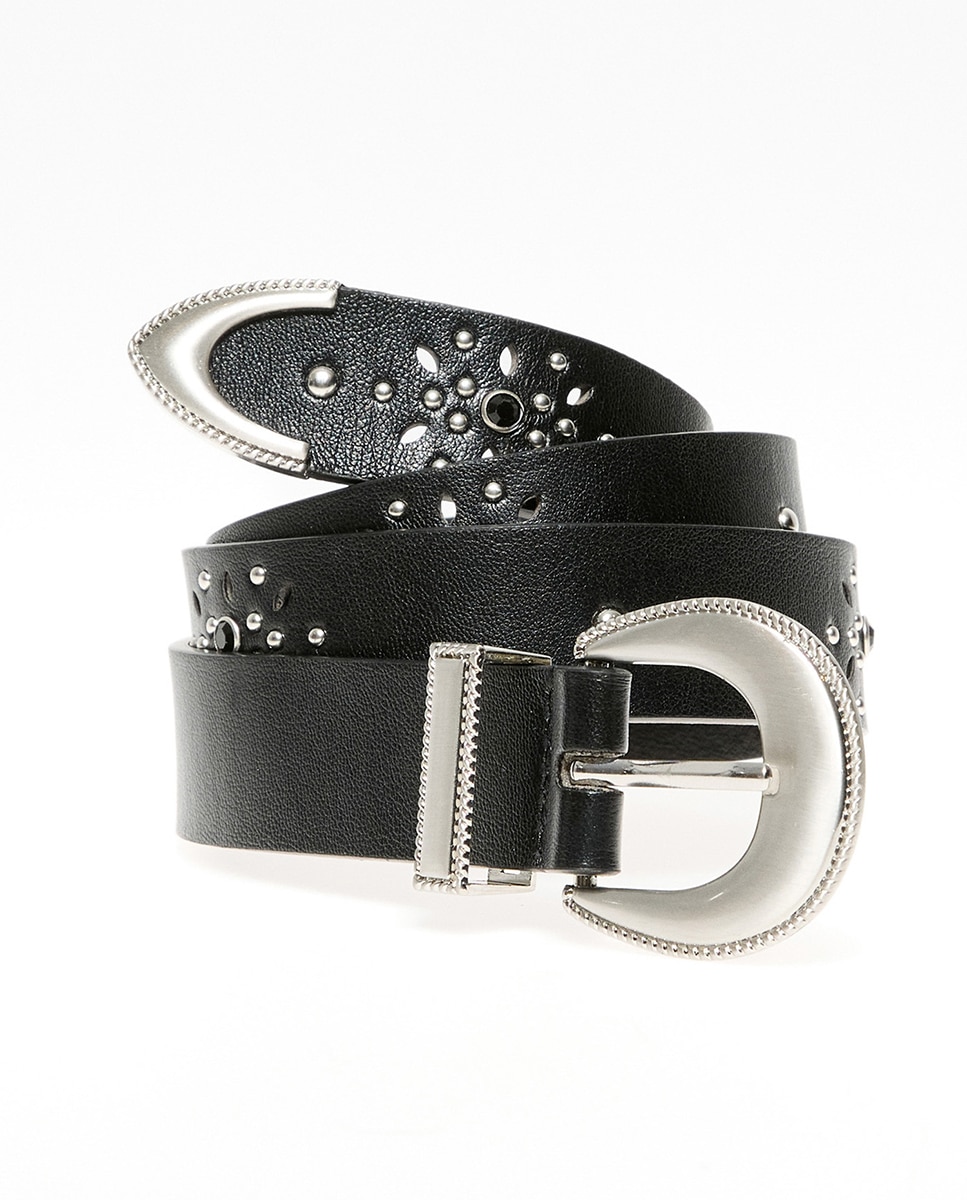 Cinto de Cowboy Perfurado Preto-3