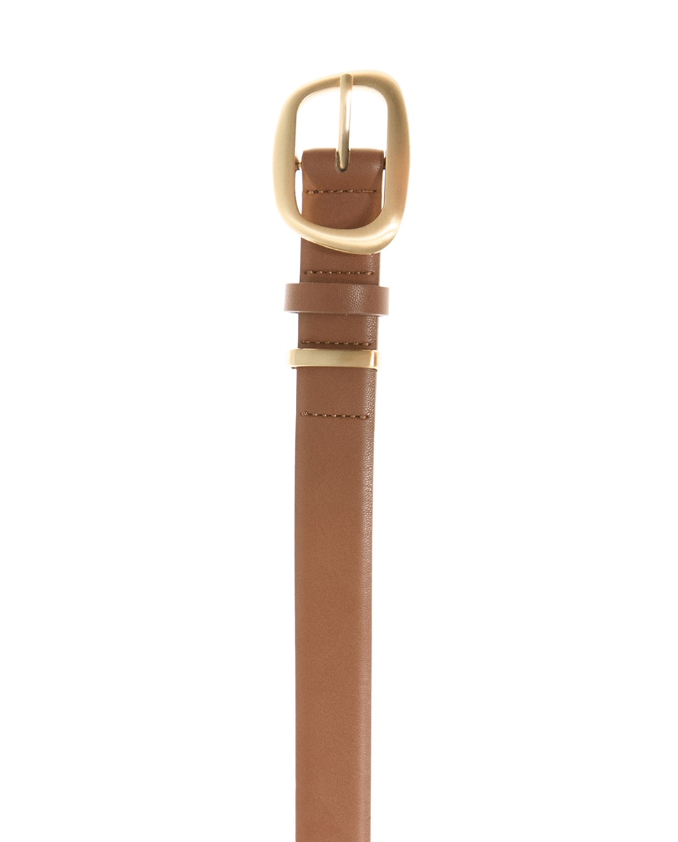 Cinto com Fivela em Forma de Trapézio 730 Camel-2