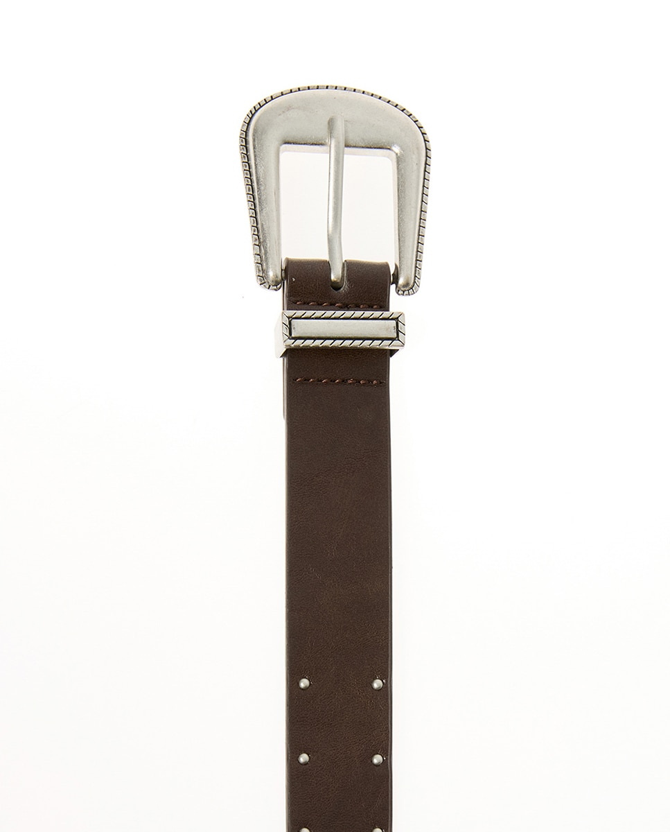 Cinto de Cowboy com Moedas Castanho-2
