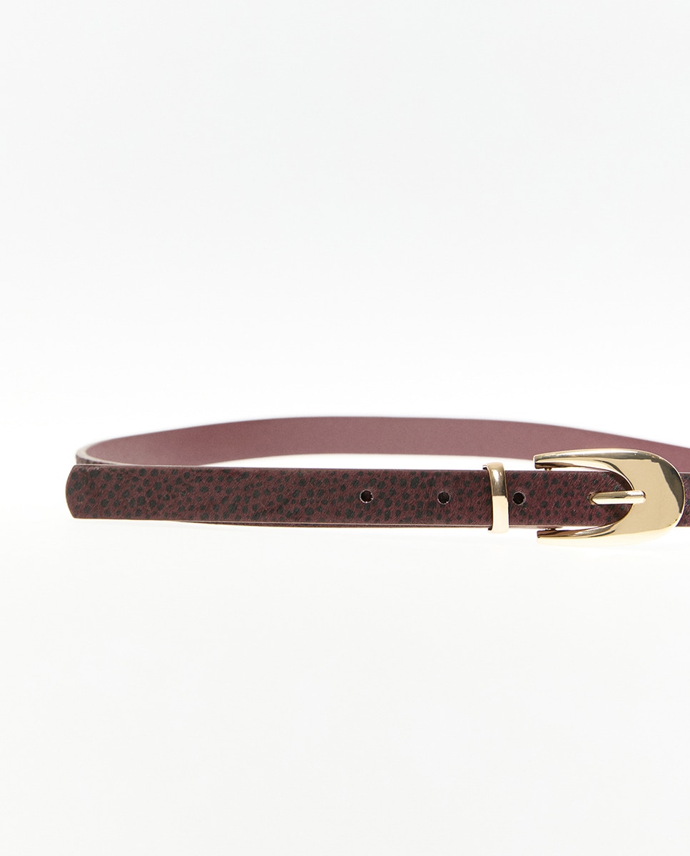 Conjunto de Cintos com Animal Print Bordeaux-2