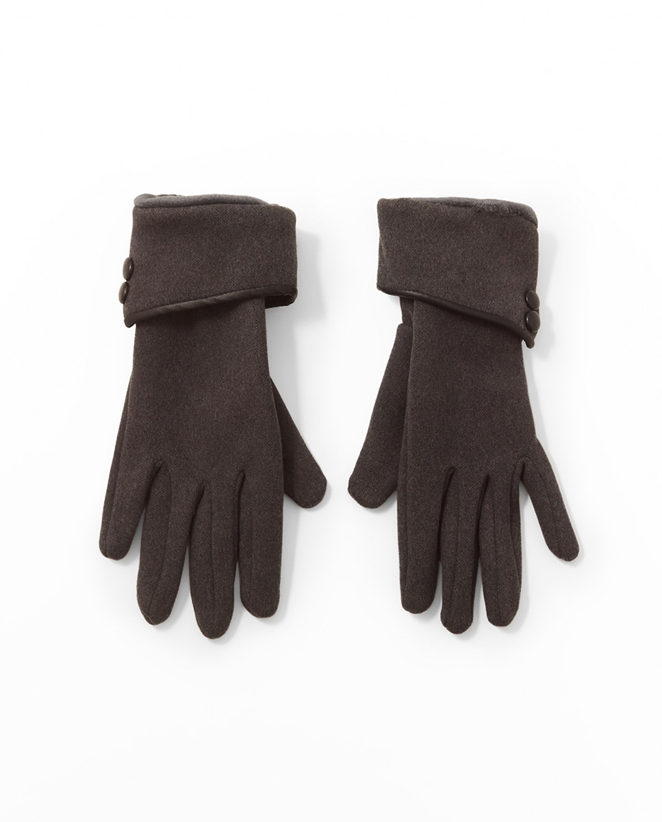 Luvas com Dobra e Botões Antracite-1