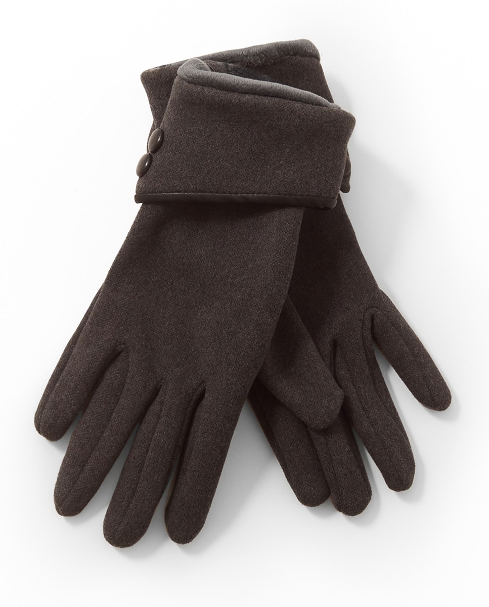 Luvas com Dobra e Botões Antracite-2