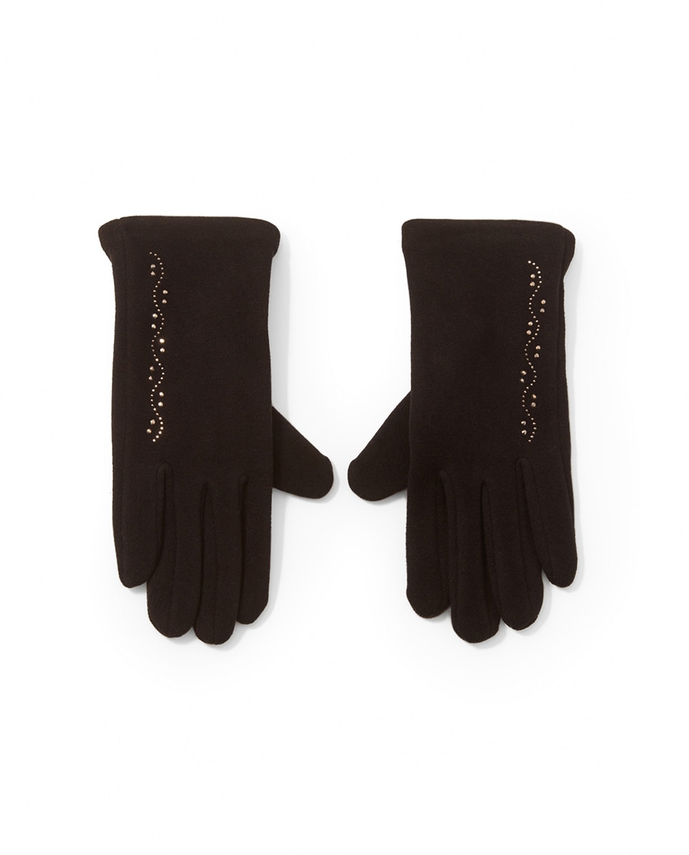 Luvas de Algodão com Strass Preto-1