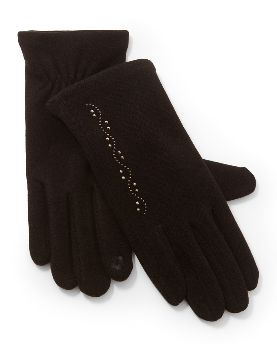Luvas de Algodão com Strass Preto-2