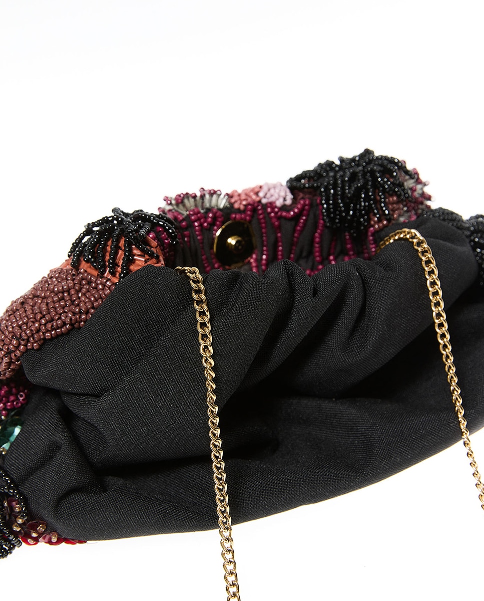 Mala Pouch Assimétrica com Missangas Multicolor-4