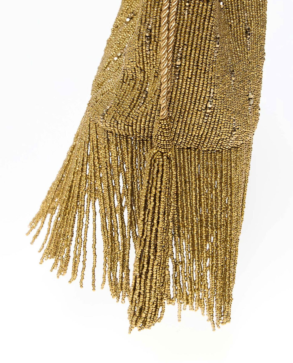 Saco com Missangas e Franjas 390 Ouro-4