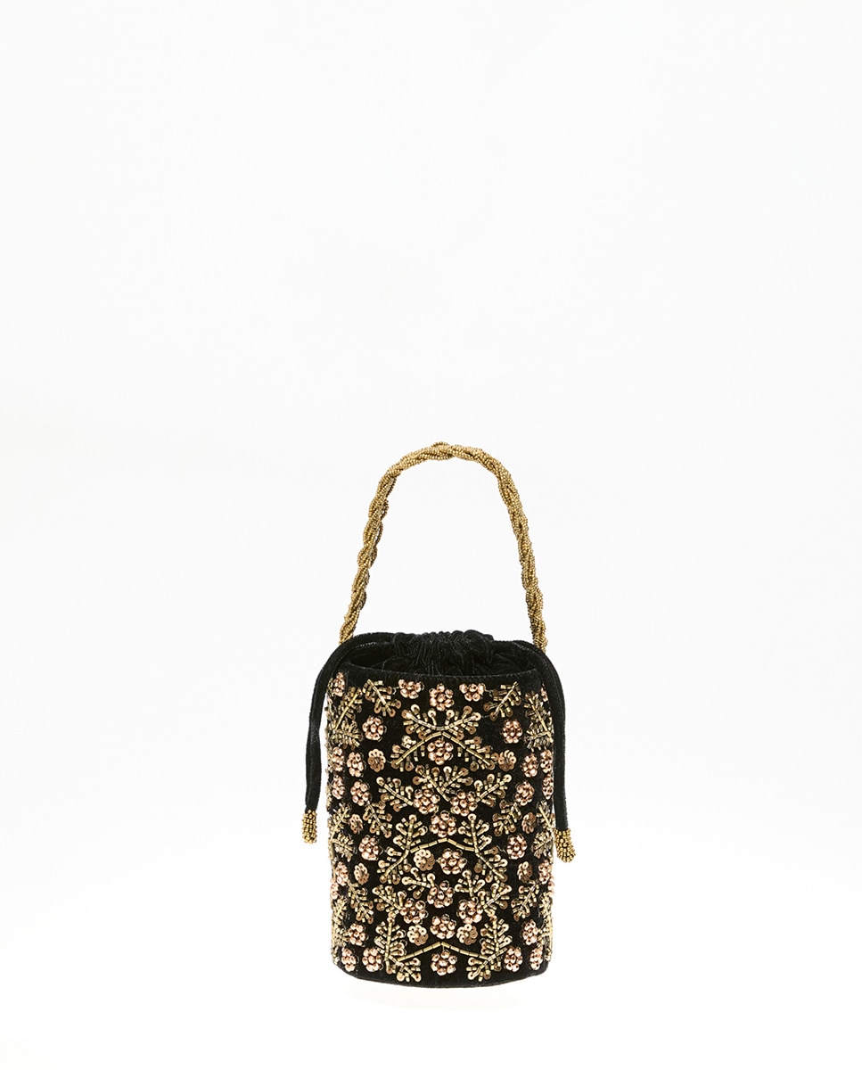 Imagem 0 de Mala Bucket com Missangas e Flores