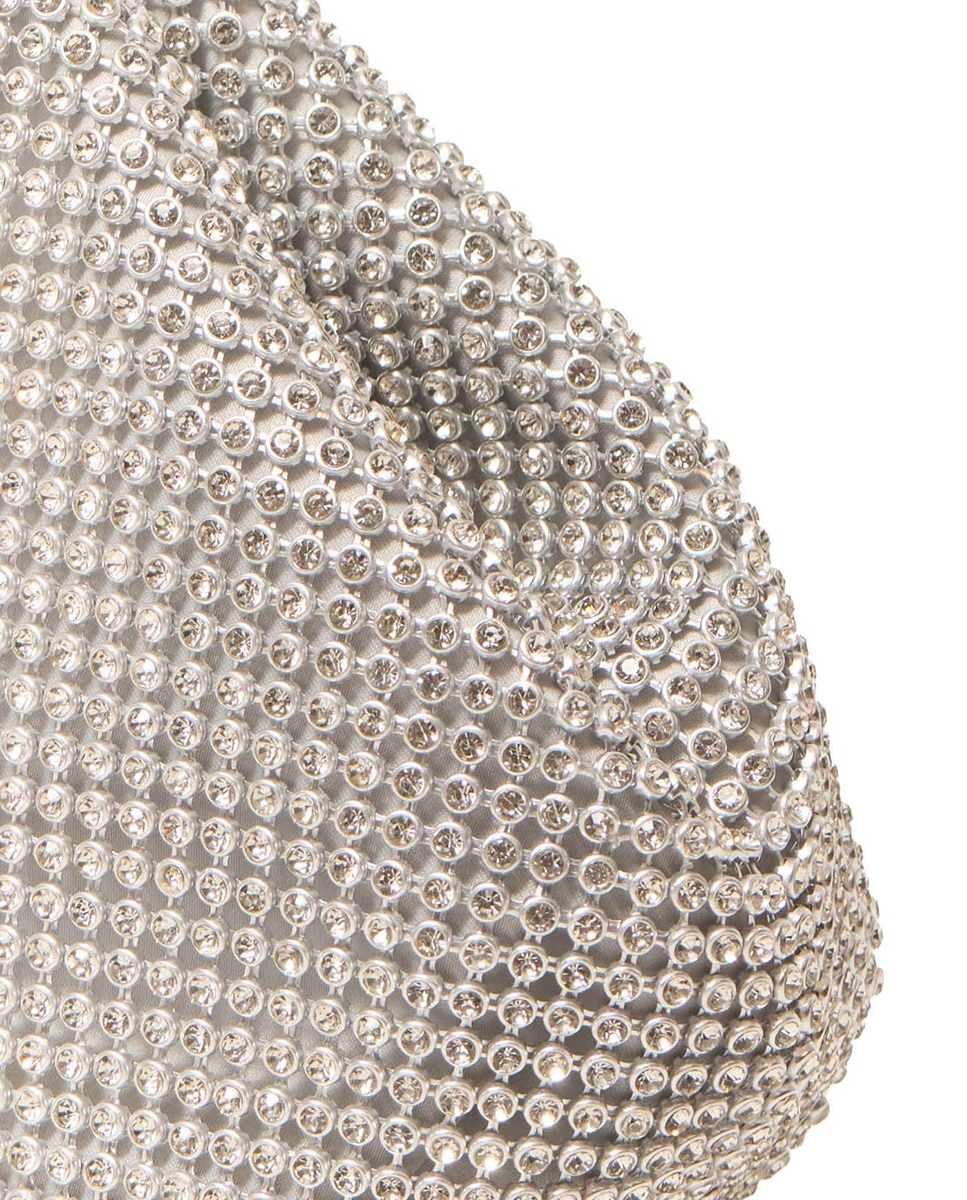 Mala com Alça de Strass Prata-3